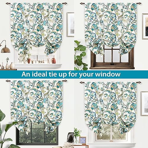 Miniatura 4 de DriftAway Layla - Cortina de amarre para cocina de 63 pulgadas de largo, pantalla de globo ajustable para sala de estar, dormitorio, estilo clásico