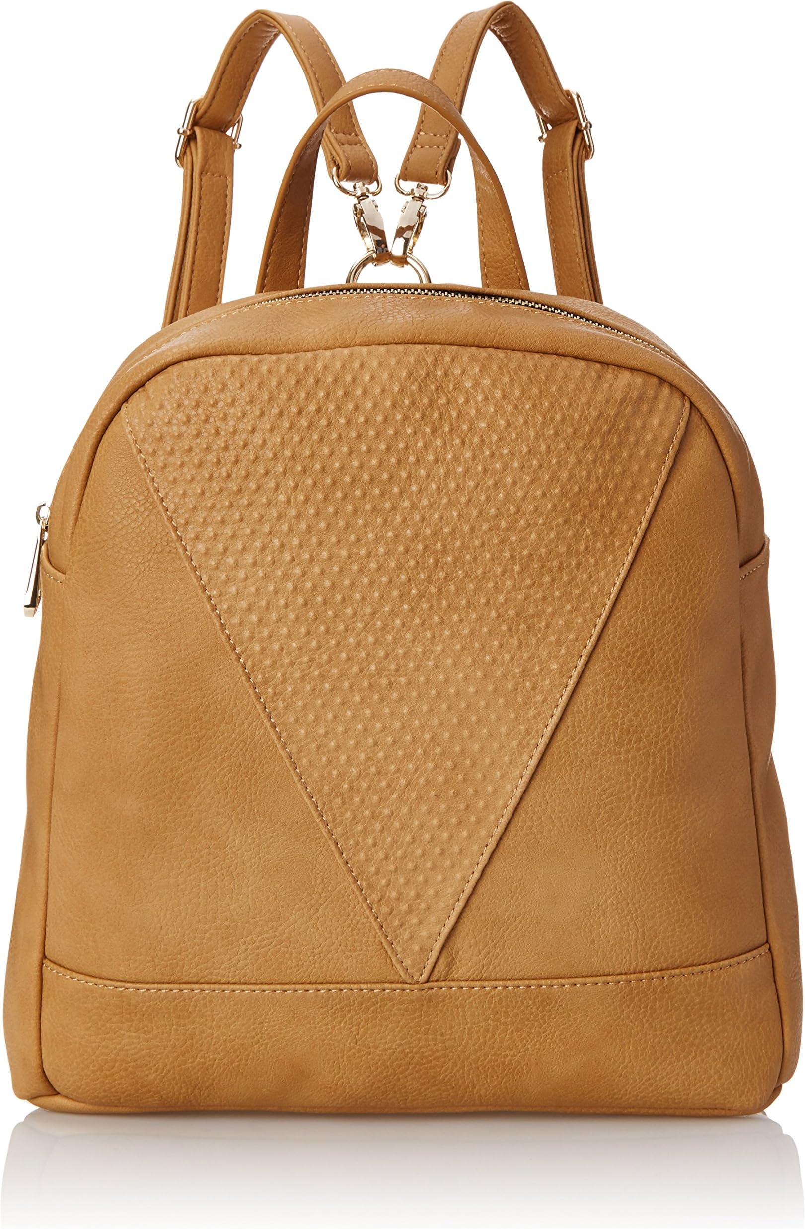 POVERTY FLATS by rian Raised Dot V Backpack, Camel, One Size