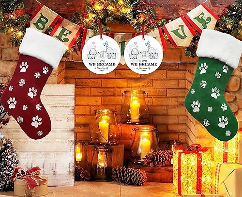 Miniatura 7 de Adorno de Navidad de la familia de elefantes en 2021 We Become A Family of Three Keepsake Family Christmas Tree Decoraciones para amigos, bodas,