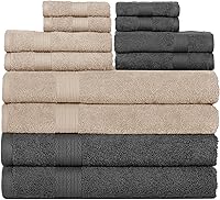 Vista 8 de Ample Decor Paquete de 4 toallas de mano de 600 GSM, 100% algodón, certificadas Oeko Tex, supersuaves, altamente absorbentes, de secado rápido