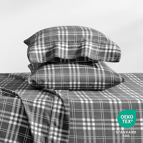 Miniatura 8 de Bare Home - Juego de sábanas de franela de doble cepillado para mayor suavidad y comodidad, 100 % algodón, aterciopelado, suave, pesado, bolsillo 07