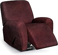 Vista 33 de Fundas para sillas reclinables con aspecto de cuero, funda elástica de 4 piezas, funda suave para silla reclinable, protector de muebles lavable