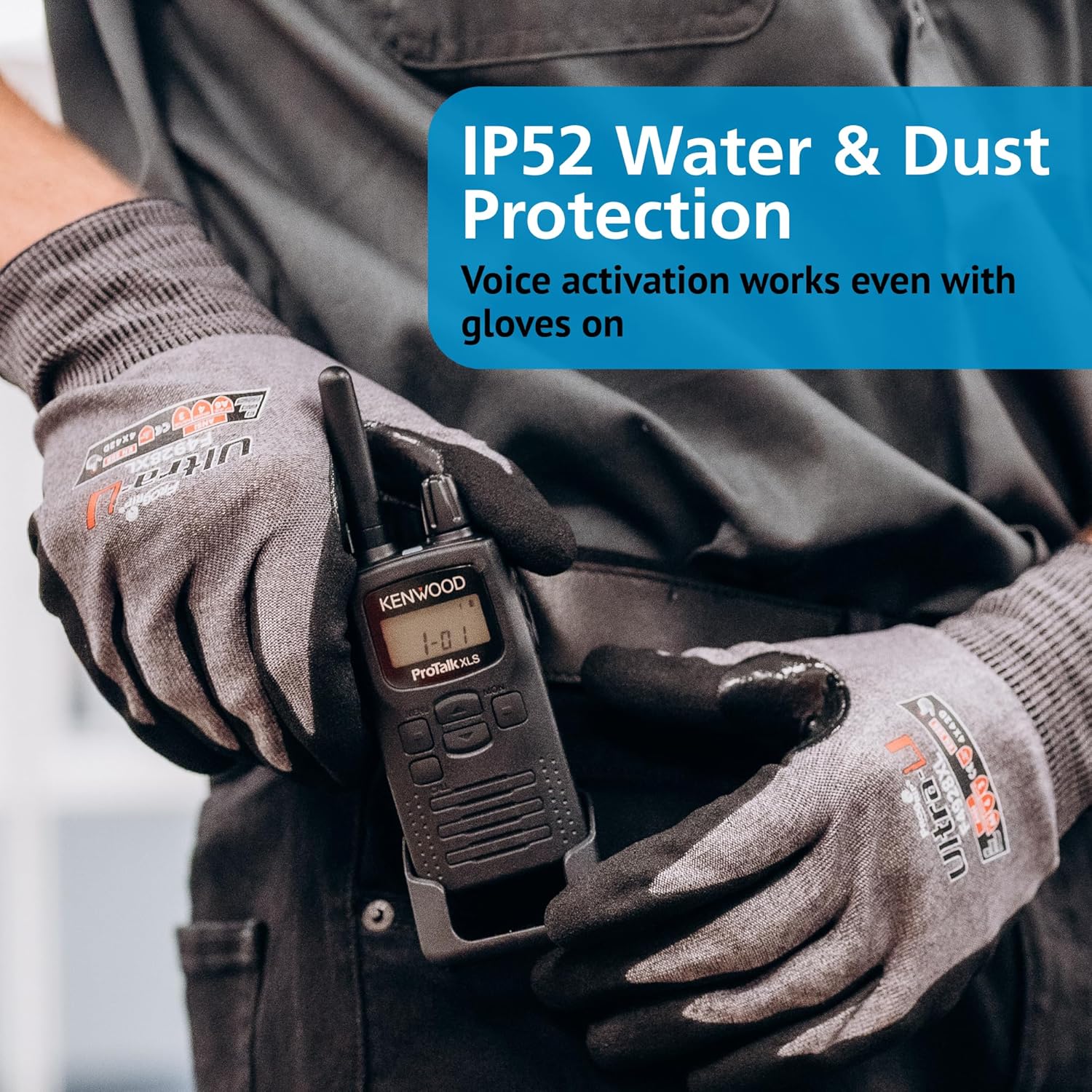 KENWOOD ProTalk Portable UHF Two-Way Radio, 2W Power, VOX and Privacy Talk, 6 Channels, 10 Call Alerts, Durable MIL-STD 810, 16-Hour Battery, 6-Mile Range Walkie Talkie, Backlit LCD Screen, PKT-300U