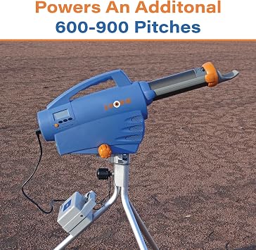 Zooka EB-1 External Battery - External Battery Set 720 740 Baseball Pitching Machines - Doubles Pitches on Baseball Pitching Machine