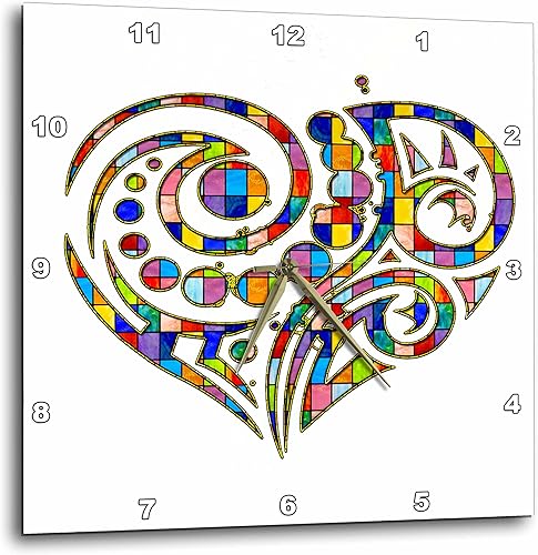 Miniatura 1 de Reloj de pared contemporáneo con efecto de cristal manchado en 3D 130 x 130in