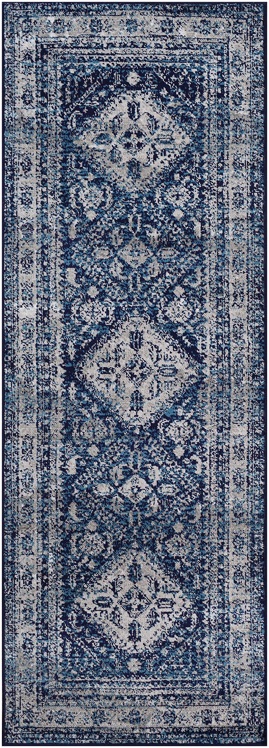 Artistic Weavers Desta Vintage Oriental Area Rug 2'7" x 7'3", Navy