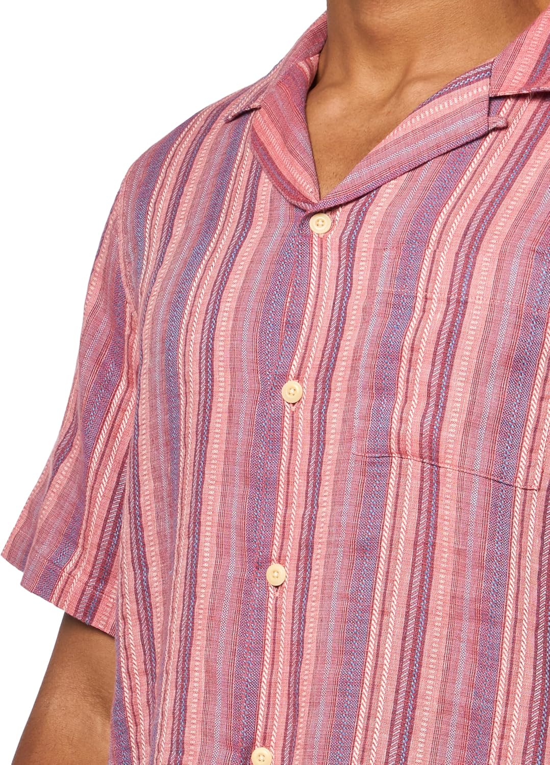 Lucky Brand Men's Short Sleeve Linen Camp Collar Shirt