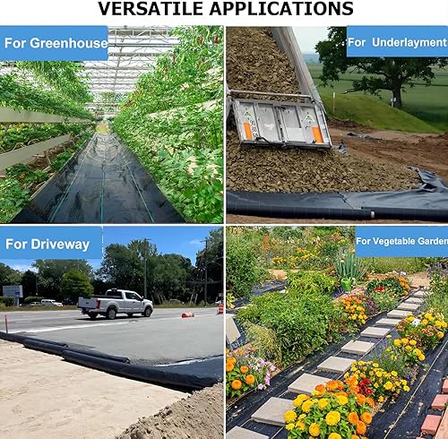 Miniatura 27 de Tela de paisaje de 6 pies x 50 pies, tela de paisaje resistente de alta calidad de 3.2 onzas, barrera de malezas, bloque de malezas, alfombrilla