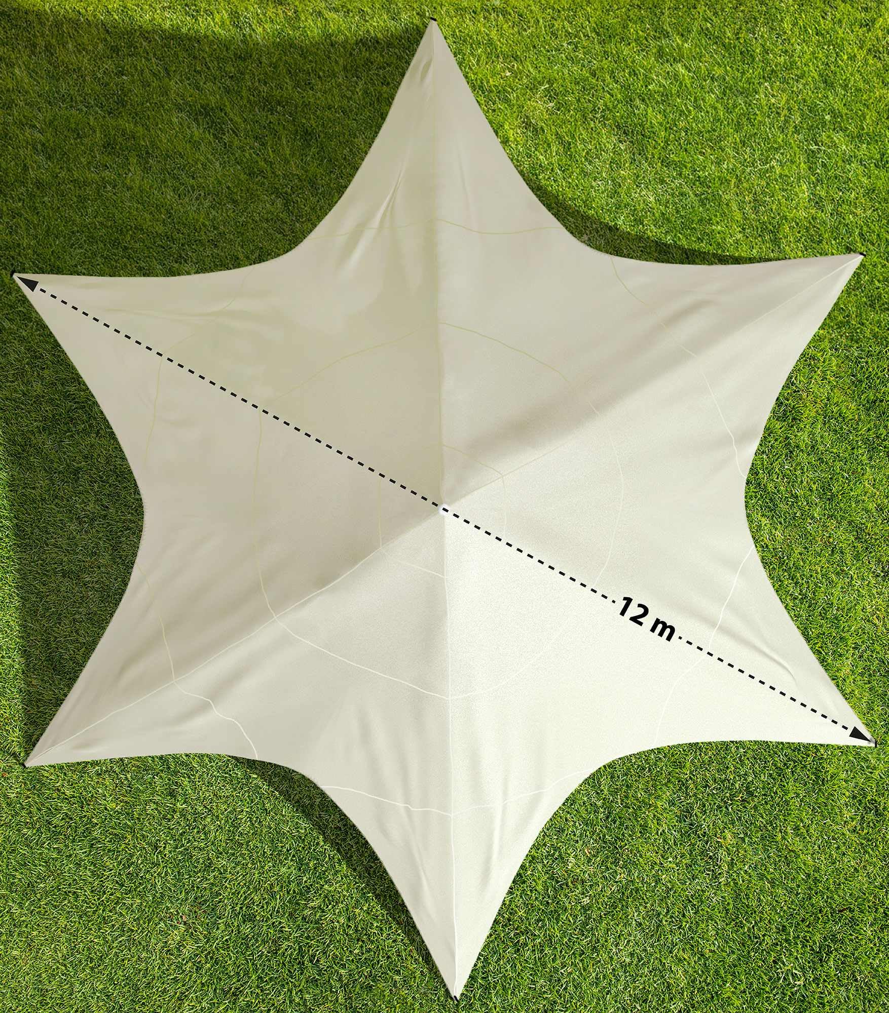 CLP Sternzelt 12 Meter Durchmesser | XXL-Party-Zelt Mit Wasserdichter PU-Beschichtung, Farbe:Creme