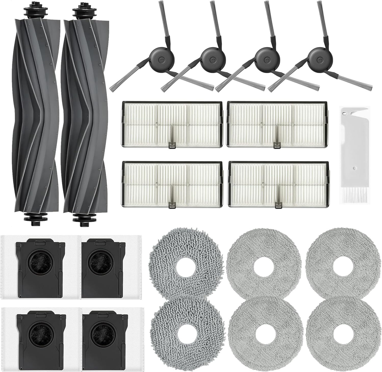 Replacement Parts Accessories for Dreame X40 Ultra Complete L40 Ultra X40 Master MOVA P10 Pro Ultra Mop Pads X6; Dust Bag X4; Filter HEPA X4; Main Brushes X2; Side Brushes X4 - Amazon product rated Grade A