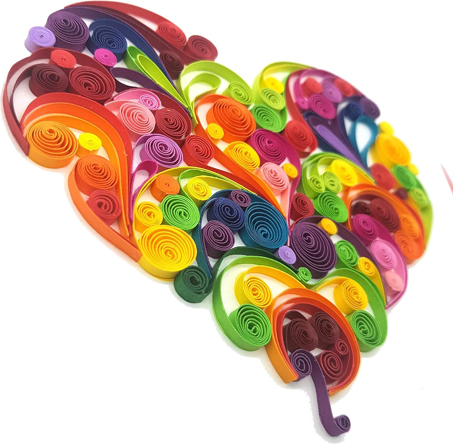 Quilling Card 3D Color Unique Dedicated Paper Handmade Art - Design Greeting Card for Christmas Birthday Anniversary Mother Thank You - Design Gift for Friend Love Mom with Envelop (Rose) (Rose Heart) Colorful Heart image 4 of 8 B08JMFQM4V