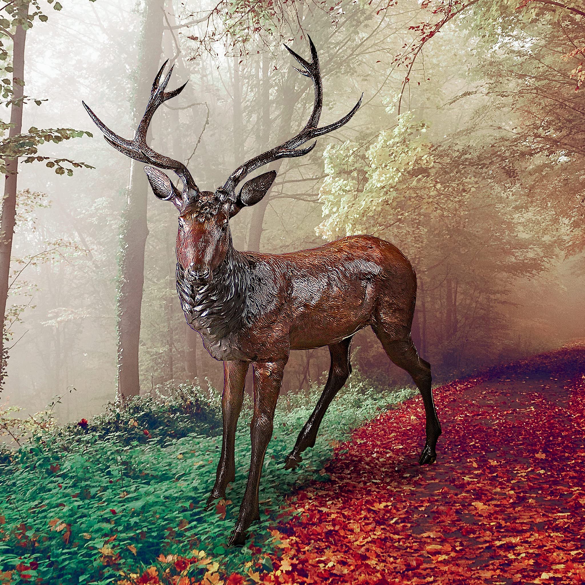 Amazon.co.jp: Design Toscano PB1096 立っている鹿 雄鹿 鋳造