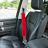 Vista 32 de Amooca Funda universal para cinturón de seguridad de piel sintética suave para automóvil, camión, SUV, avión, almohadilla para cinturón de seguridad