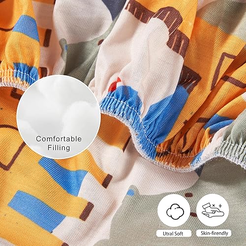 Miniatura 5 de TILLYOU Paquete de 2 sábanas bajeras para cuna, paquete y juego para colchón de niños pequeños, suaves y transpirables de 38 x 24 pulgadas, paquete