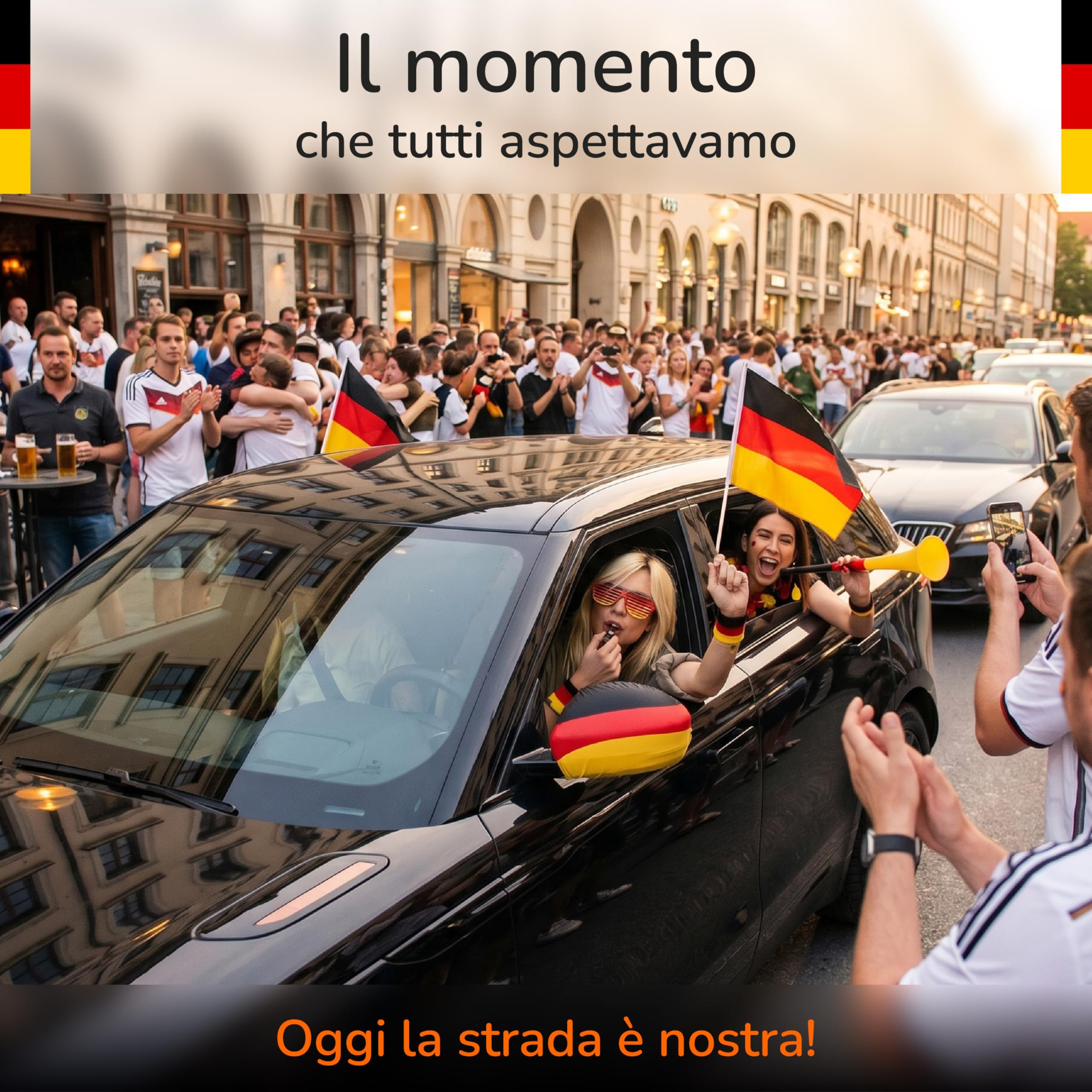 Upgrade4cars Bandiera per Auto Germania 45x30 cm Nero Rosso Oro Mondiali 2026