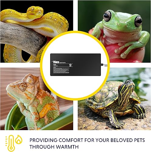 Vista 144 de iPower Almohadilla de calor para reptiles de 8 x 18 pulgadas, calentador de terrario para tortugas, lagartos, ranas y otros animales pequeños