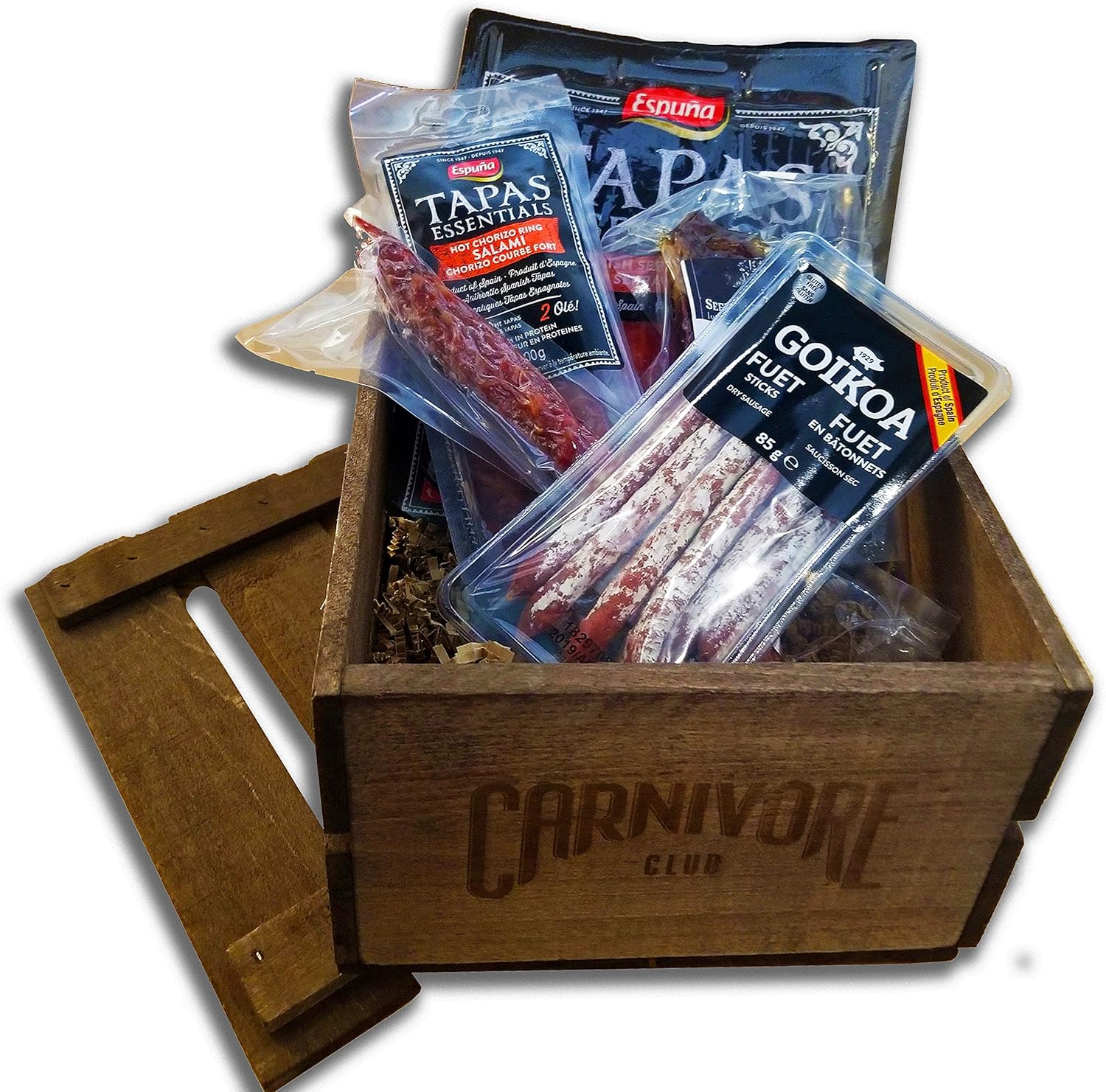 Carnivore Club Meat Gift Crate (Gourmet Food Gift) 4 to 6 Artisan Cured Meats Food Basket