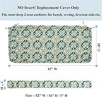 Vista 2 de FUNHOME Fundas de cojín para exteriores, 42 x 18 x 3 pulgadas, sin relleno. Fundas de cojín de repuesto para muebles de exterior, resistentes al