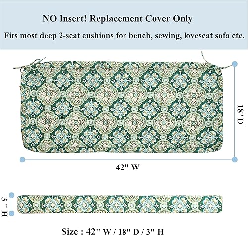 Miniatura 2 de FUNHOME Fundas de cojín para exteriores, 42 x 18 x 3 pulgadas, sin relleno. Fundas de cojín de repuesto para muebles de exterior, resistentes al