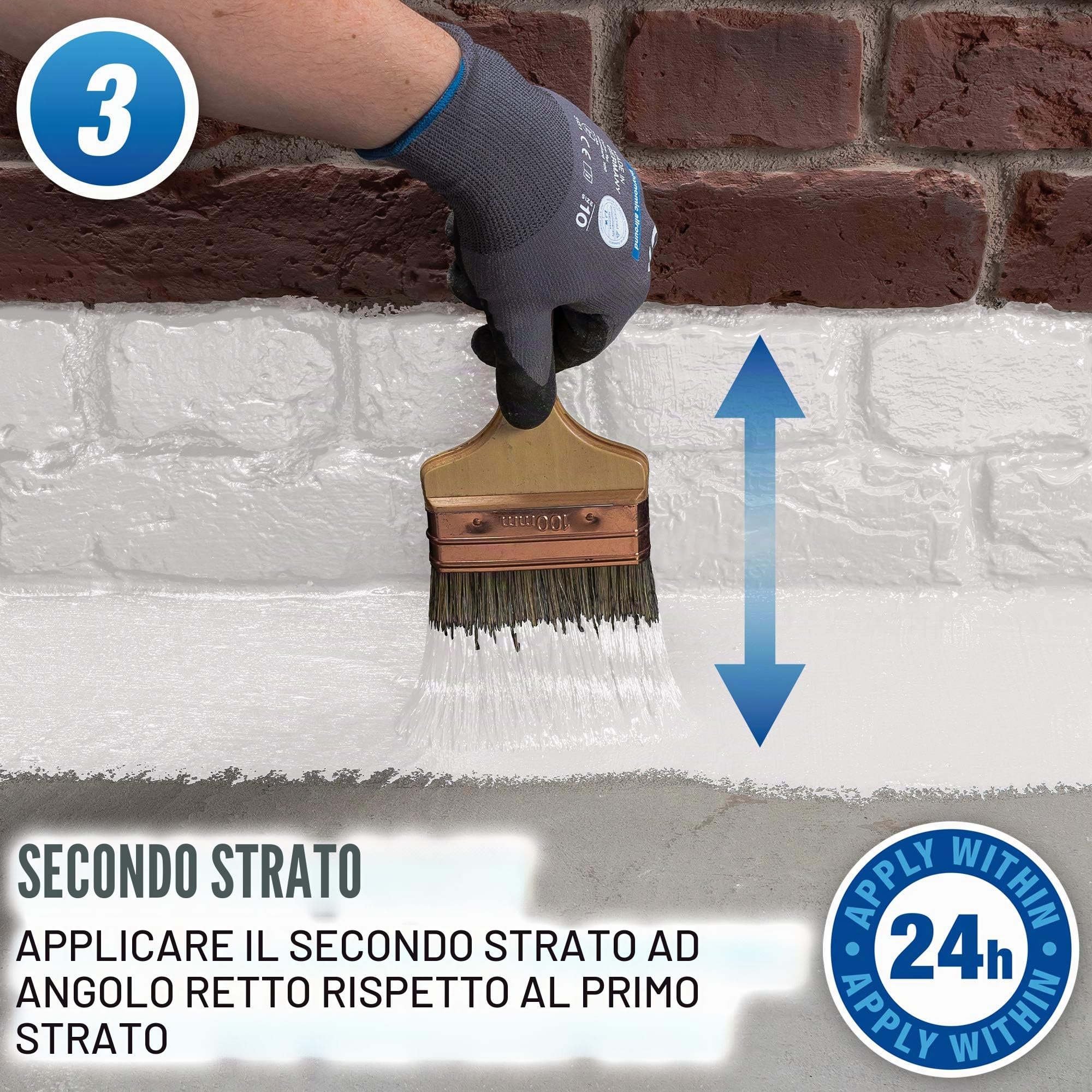 Drybase Guaina Liquida Impermeabile (5 Litri, Bianco) Pittura Impermeabile a Membrana per Pareti e Pavimenti Interni ed Esterni. Vernice Impermeabilizzante. Copertura 5m²