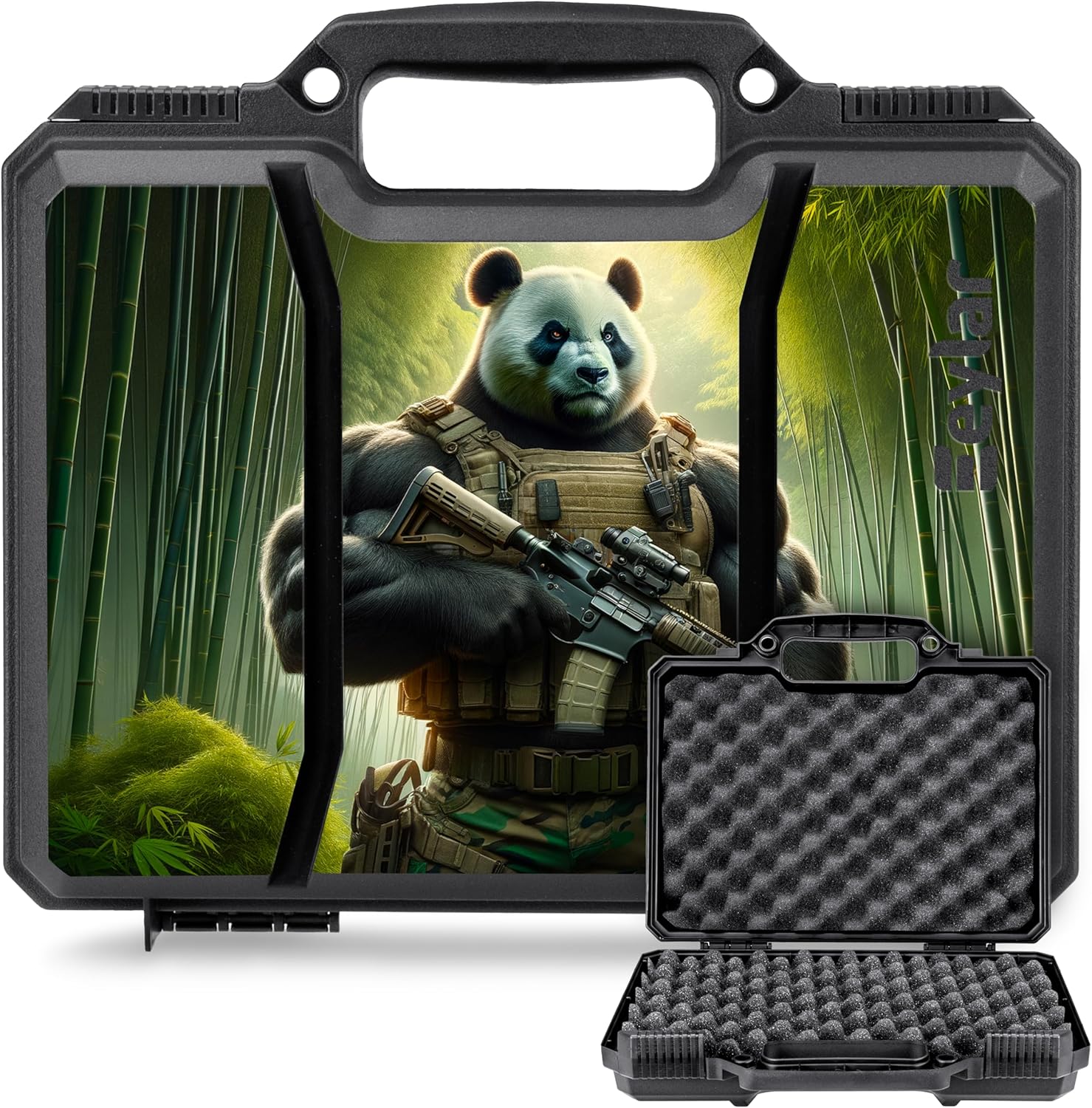 Eylar 11.7 inch Intact Series of Hard Shell Handgun Case with Foam - HD Graphic Case (Panda)