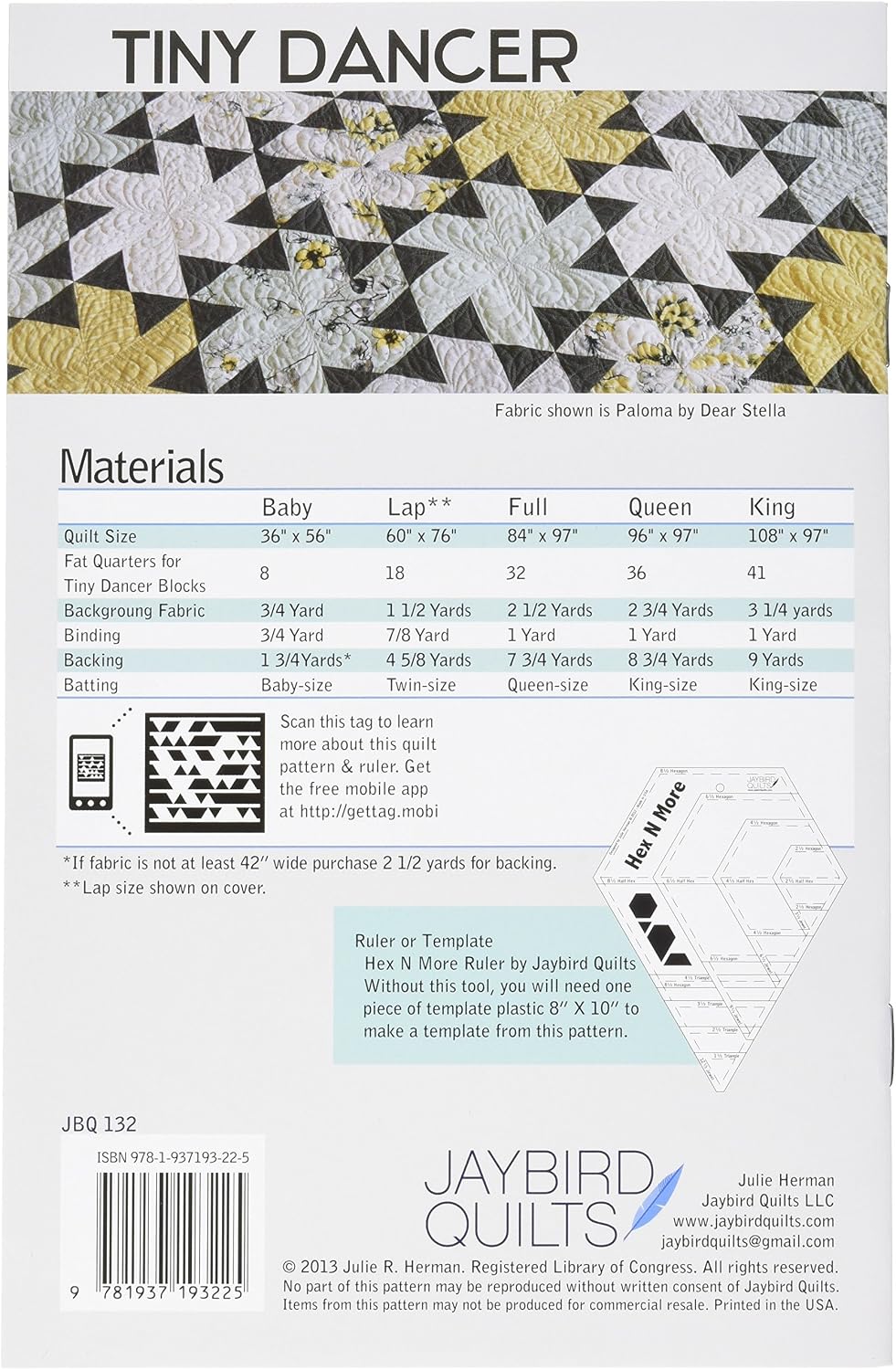 Jaybird Quilts JBQ132 Tiny Dancer