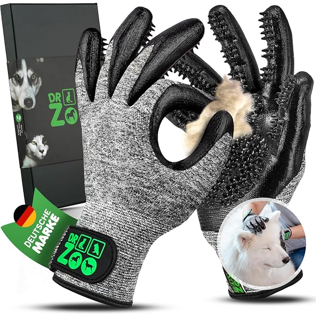 Guantes profesionales de aseo Dr. Zoo para cualquier mascota con pelo corto