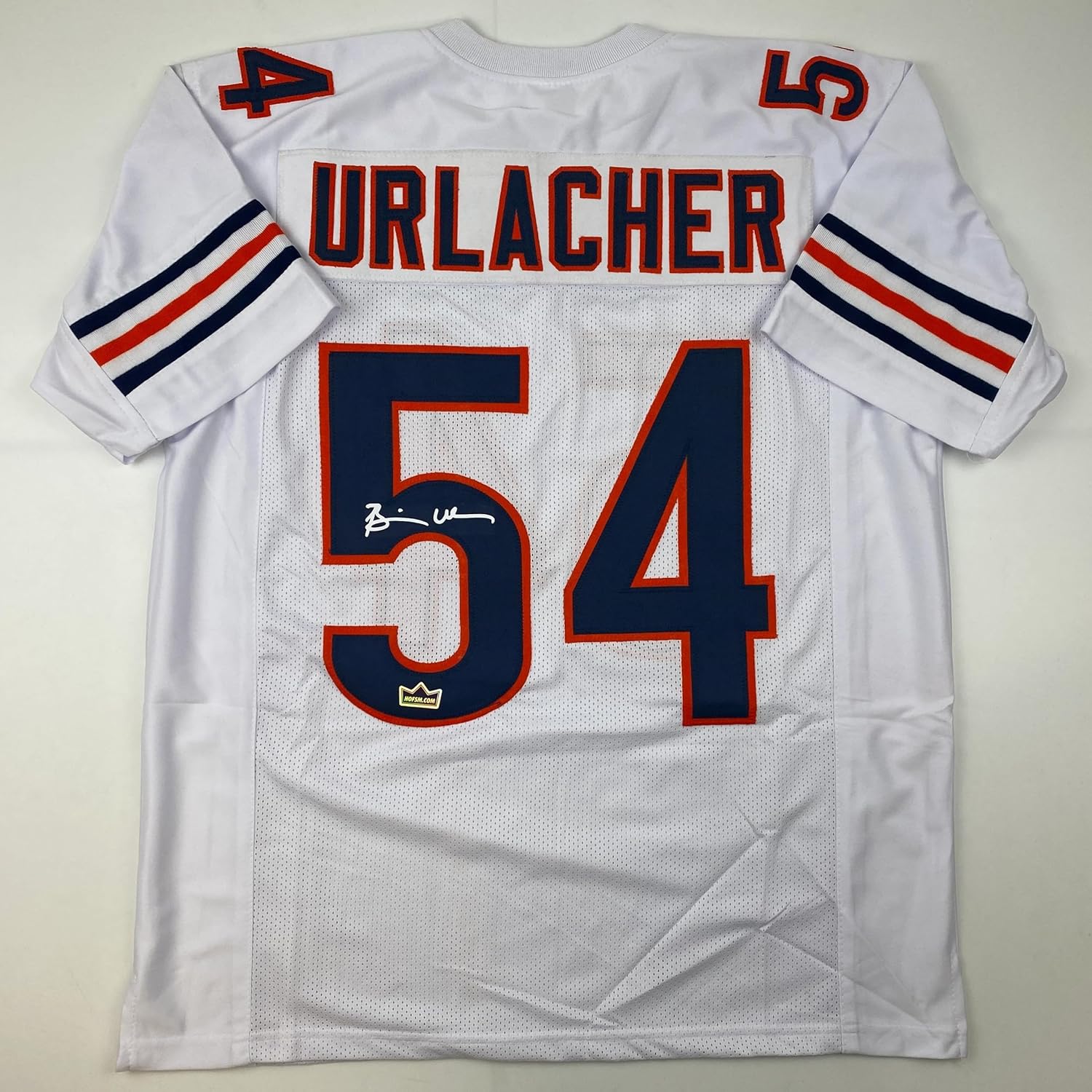 Facsimile Autographed Brian Urlacher Chicago White Reprint Laser Auto Football Jersey Size Men's XL