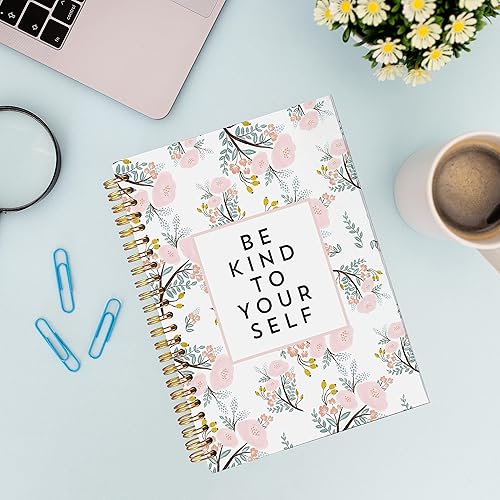 Miniatura 4 de Cuaderno floral, cuadernos inspiradores, cuadernos bonitos, diario floral, cuadernos para mujeres y niñas, cuaderno en espiral Be Kind to Yourself