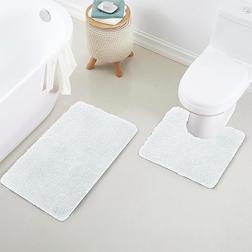 Miniatura 11 de YHF - Alfombras de baño de 20 x 32 pulgadas, extra gruesas y suaves, de microfibra peluda, lavables a máquina, alfombras de baño absorbentes, tapete
