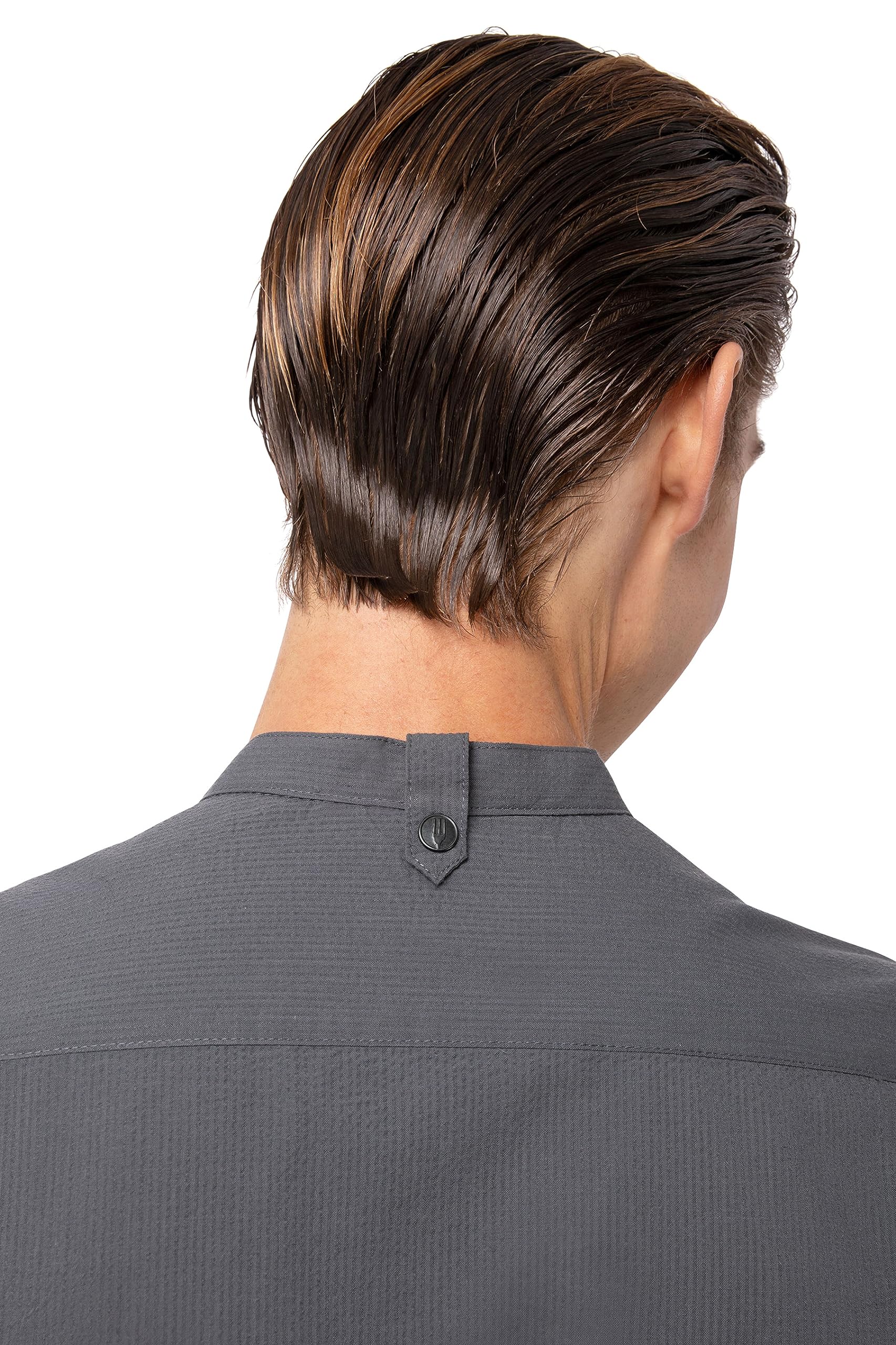 Chef Works Mens Seersucker Shirt Camicia Button-Down Uomo