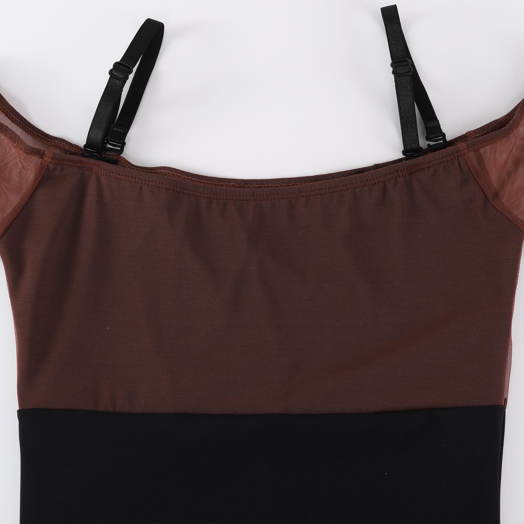 HROYL Femme Justaucorps de Danse Épaules Dénudées et Manches 3/4 Ballet Gymnastique Vêtements de Leotard Dancewear
