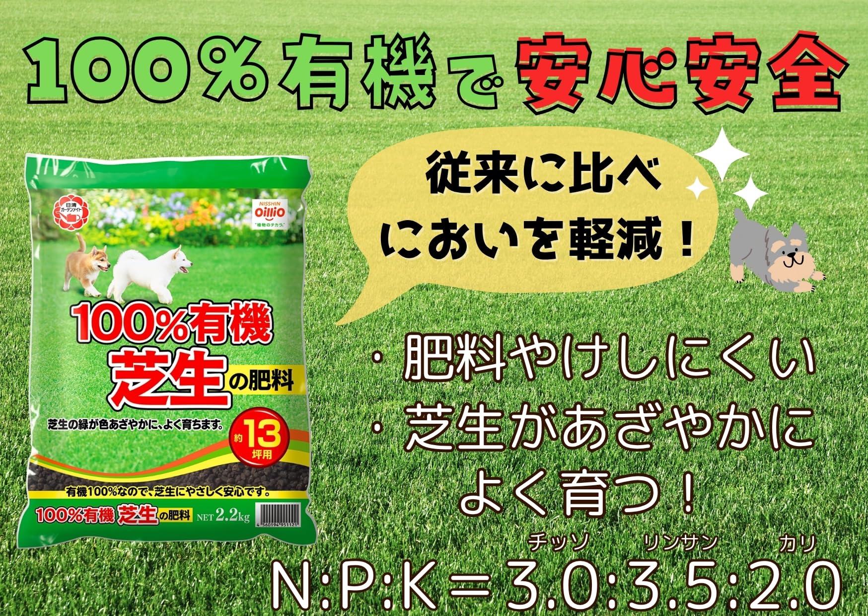 Amazon.co.jp: 【芝が肥焼けしない、色鮮やか!】日清ガーデンメイト 