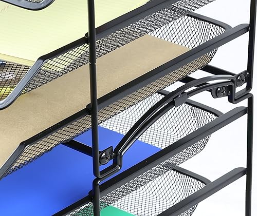 Miniatura 3 de SimpleHouseware Organizador de documentos y cartas para escritorio apilable de tres niveles negro