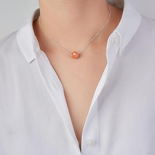 Miniatura 16 de Real Crystal Pendant Necklace Jewelry 925 Sterling Silver Chain Necklace for Women Dainty Birthstone Jewelry Necklace for Women Healing Chakra