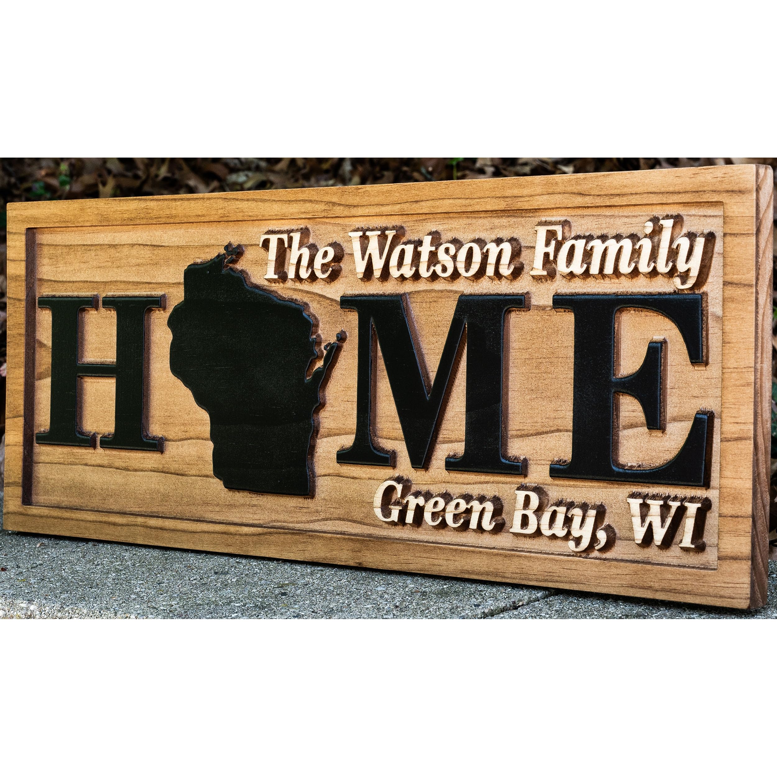 Personalized Home Family Name Sign with State Wooden State Wall Art State Decor Wedding Gift Last Name D