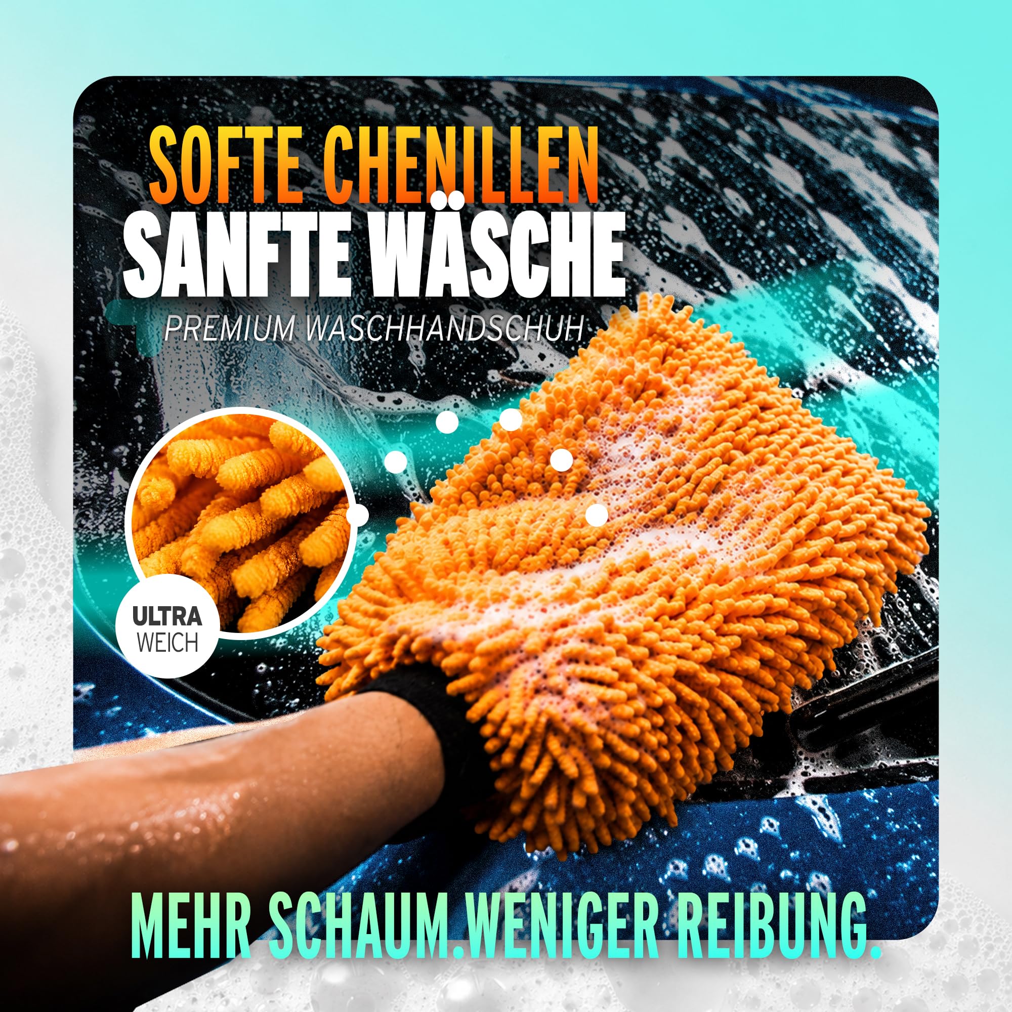 Auto Scheibenversiegelung Set | Soft99 QAD Glasversiegelung + QJUTSU Creamy Shampoo + Waschhandschuh + Trockentuch | Regenabweiser für Autoscheiben + Autoshampoo | Nano Versiegelung