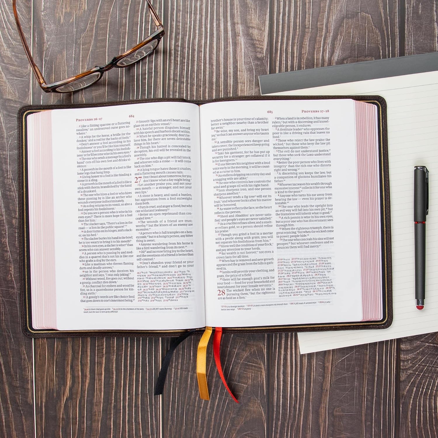 CSB Verse-by-Verse Reference Bible, Holman Handcrafted Collection, Brown Premium Goatskin, Black Letter, Presentation Page, Cross-References, Full-Color Maps, Easy-to-Read Bible Serif Type