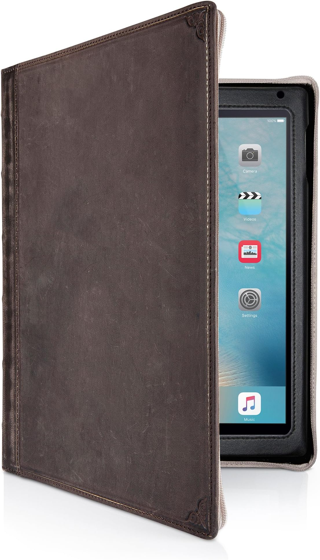 BookBook for iPad | leather book case and display stand for 2018/2017 iPad, iPad Air (1st and 2nd gen.), Brown