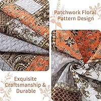 Vista 122 de VAPUTAR Juego de ropa de cama tamaño Queen – 3 piezas, edredón bohemio, colcha reversible ligera para dormitorio de granja (floral)