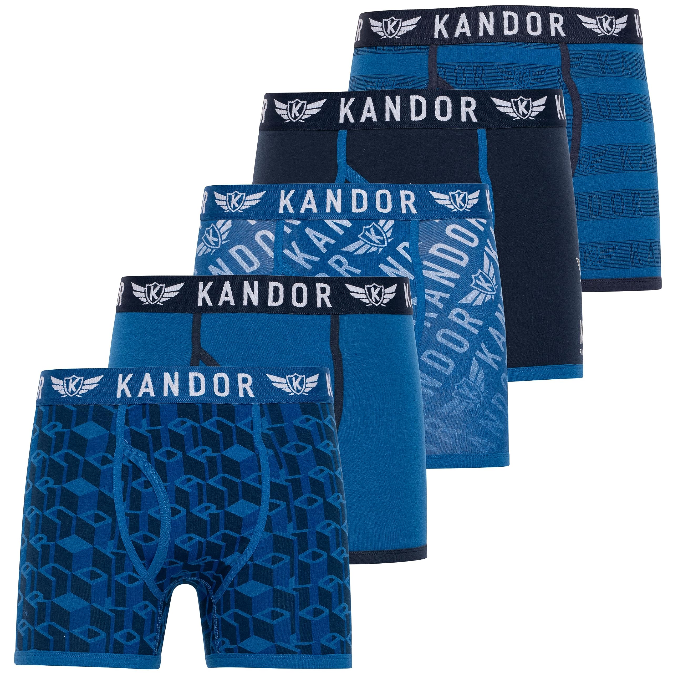 Kandor Lot De 3/5/6 Caleçons Homme En Coton Avec Élasthanne - Boxers Confortables Noir Et Colorés