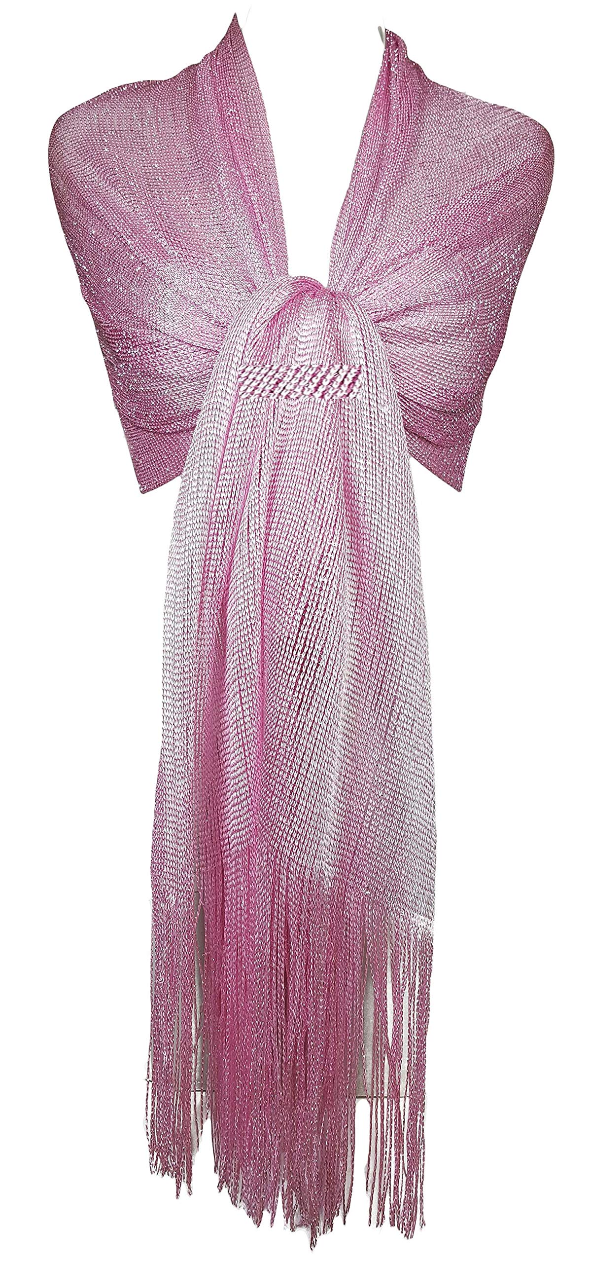 GFMMesh Shimmering Sparkly Scarf Wrap Stole Shawl For Wedding,Evening Wear, Bridesmaid,Proms (MSH1)