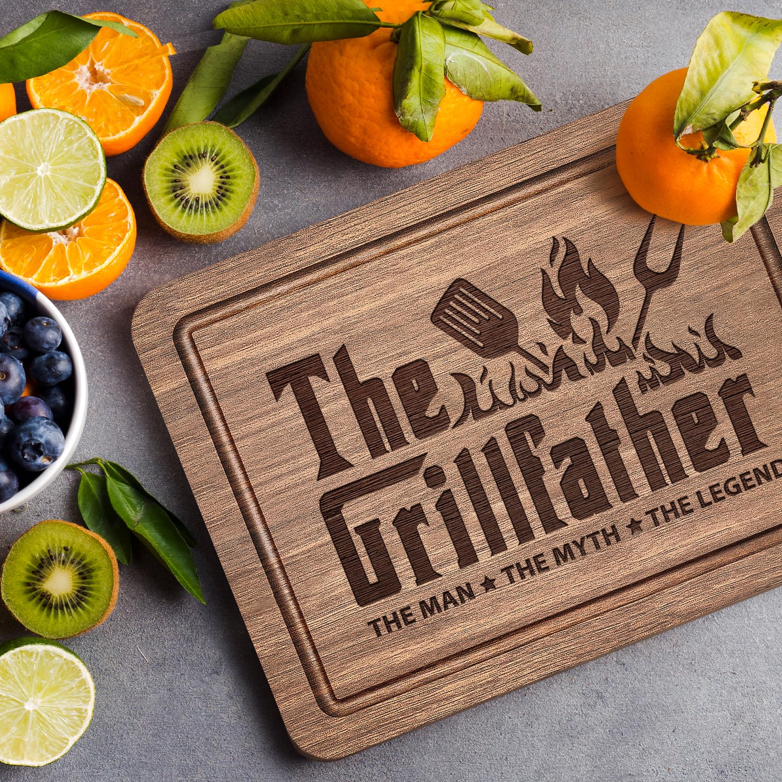 Regalos para el día del padre para papá – Tabla de cortar grabada en nogal de alta calidad, regalo de cumpleaños para papá, regalos personalizados para papá, regalos de cocina geniales para papá de