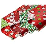American Greetings Reversible Christmas Wrapping Paper Rolls, Silver and Red Holiday Gift Wrap (120 sq. ft., 4 Rolls-30 in. x 12 ft.) Little Red Truck Hauling a Christmas Tree, Reindeer, Plaid