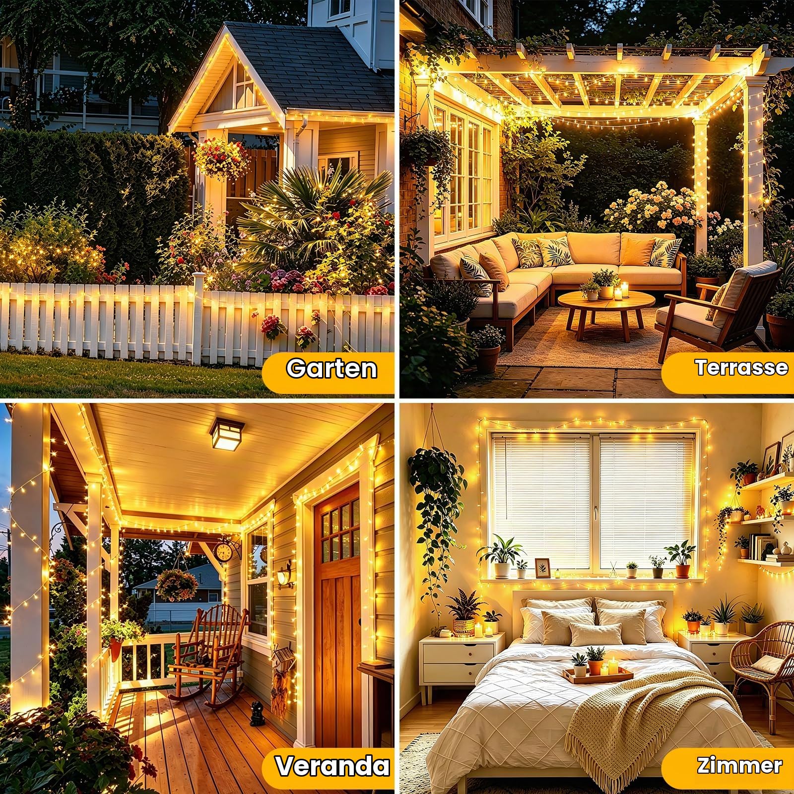 1800 LED Lichterkette Außen, 54M Lichterkette Outdoor Strom 8 Modi mit Fernbedienung Timer Weihnachtsbeleuchtung Außen Transparente Kabel Wasserdicht für Hof Garten Party Hochzeit Haus (Warmweiß)