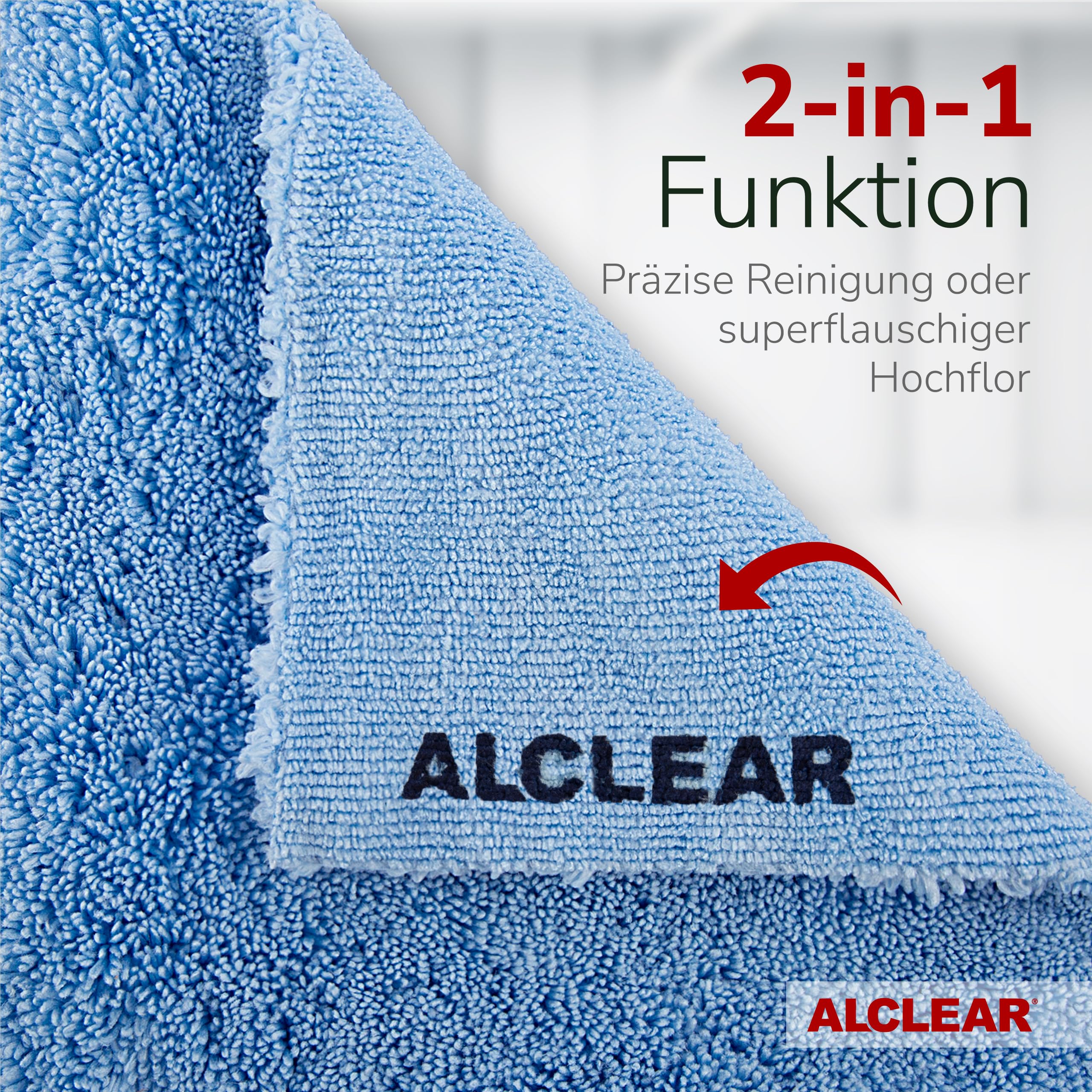 ALCLEAR 20820203 Mikrofaser Poliertücher, 20er Set, 40x40 cm, 2-Seiten | für Auto, Motorrad, Boot & Haushalt, saugstarke Tücher, fusselfrei, streifenfrei, zur Reinigung, Trocknung & Politur