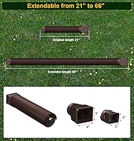 Vista 4 de Extensiones de bajante de canalón de lluvia, extensor de bajante para drenaje de agua de lluvia flexible, tubo de extensión de drenaje de boquilla