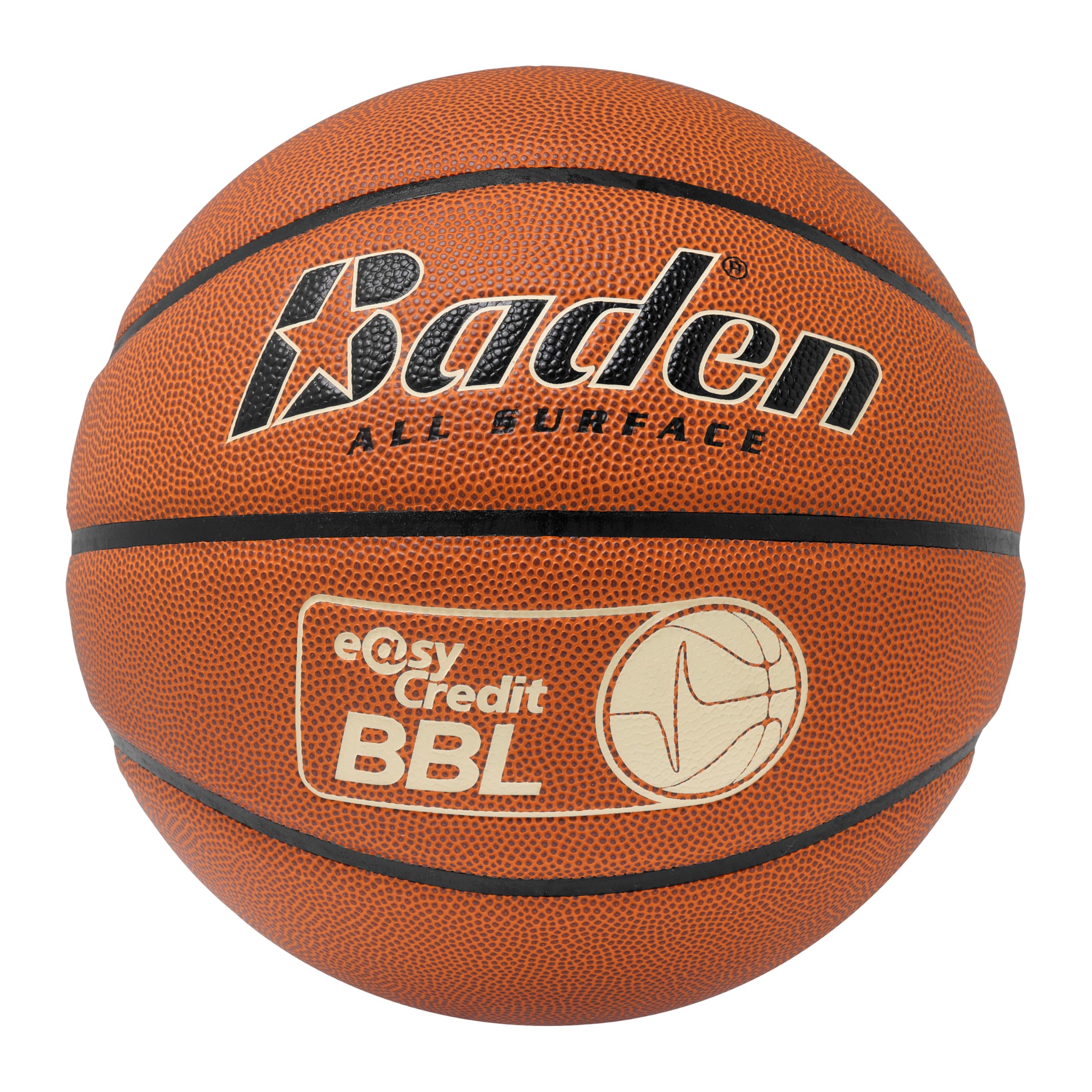 Baden Crossover Pallone Da Basket EasyCredit BBL - Per Tutte Le Superfici (Interni/Esterni) - Taglia 7 Arancione
