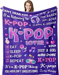 Amonee-YL Kpop Blanket 50"X60", Kpop Gifts for Girl/Women, K Pop Merch Gift | Kpop Stuff, K-Pop Birthday Decorations Blanket, Christmas Graduation Birthday Gifts for Kpop Lovers/Fans/Friends/Sisters
