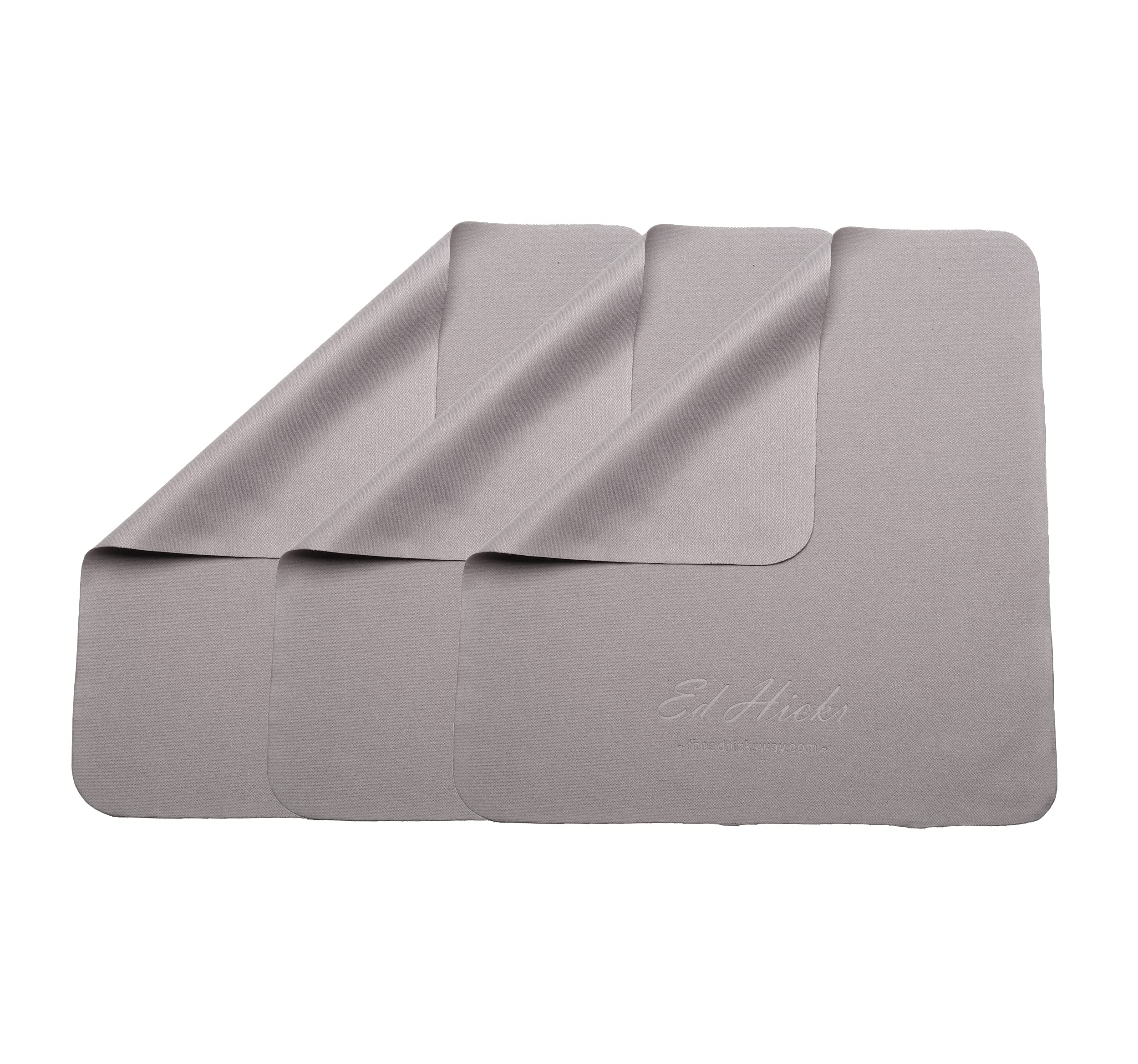 Ed Hicks Grey 3 Extra Large Premium Microfibre Tv Screen Cleaning Cloths— 30Cm X 30Cm— For Cleaner Oled Tv Screens, Car Screens, Tablets, Laptops, Computers Etc ⭆ Double Sided Cleaning